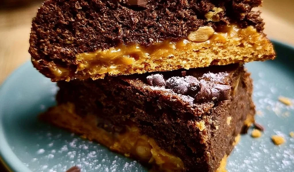 Biscotti al caramello e cioccolato serviti su un piatto