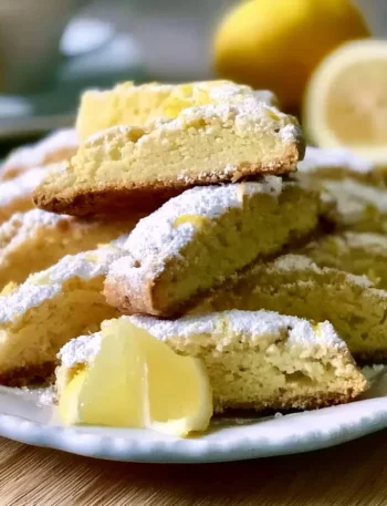 Biscotti al limone appena sfornati su un piatto decorativo