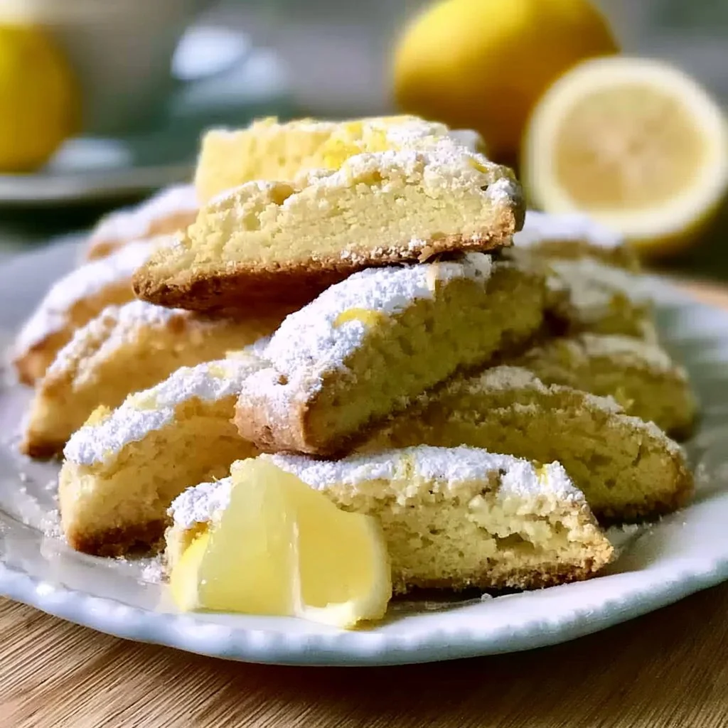 Biscotti al limone appena sfornati su un piatto decorativo