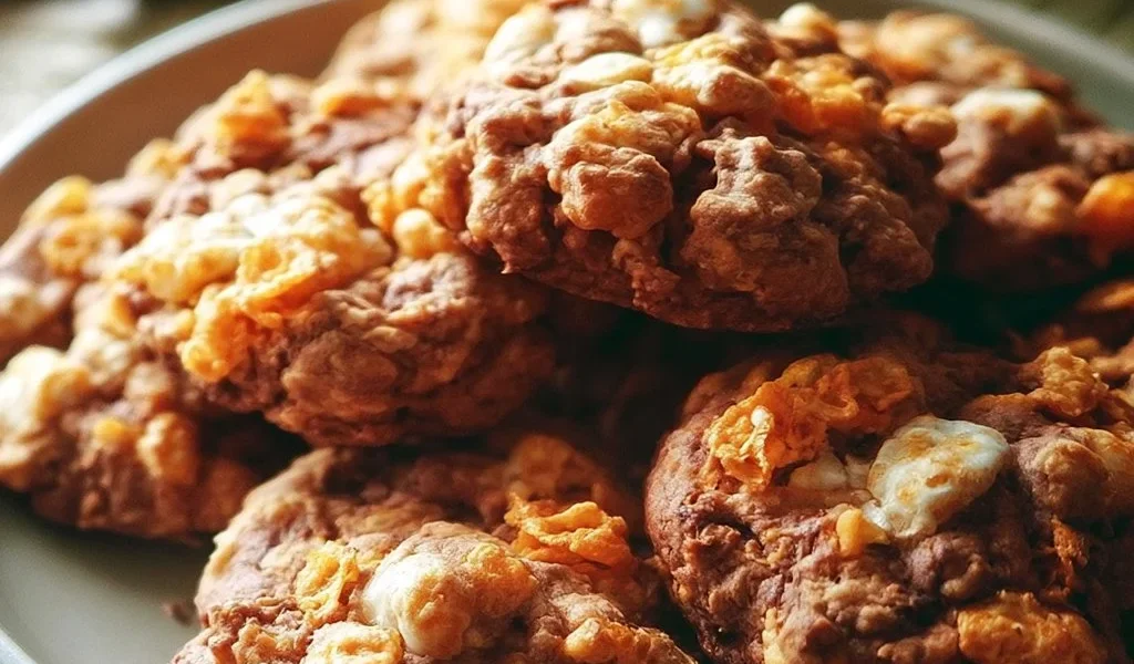 Biscotti con cornflakes freschi e croccanti, ideali per snack.