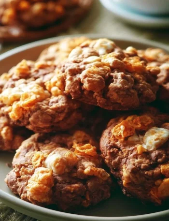 Biscotti con cornflakes freschi e croccanti, ideali per snack.