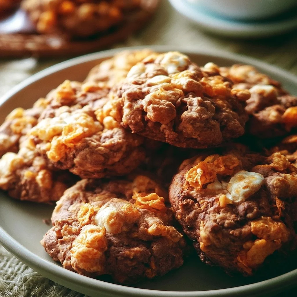Biscotti con cornflakes freschi e croccanti, ideali per snack.