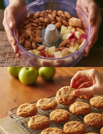 Biscotti con Mela e Mandorle appena sfornati su un piatto