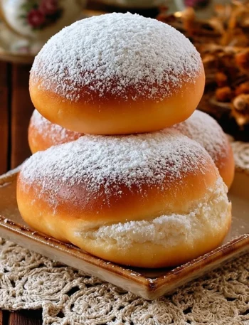 Bomboloni al forno appena sfornati, dolci soffici e golosi