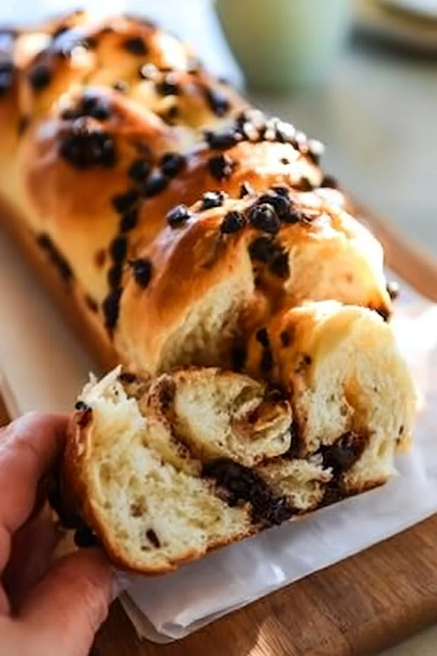 Brioche filante con gocce di cioccolato