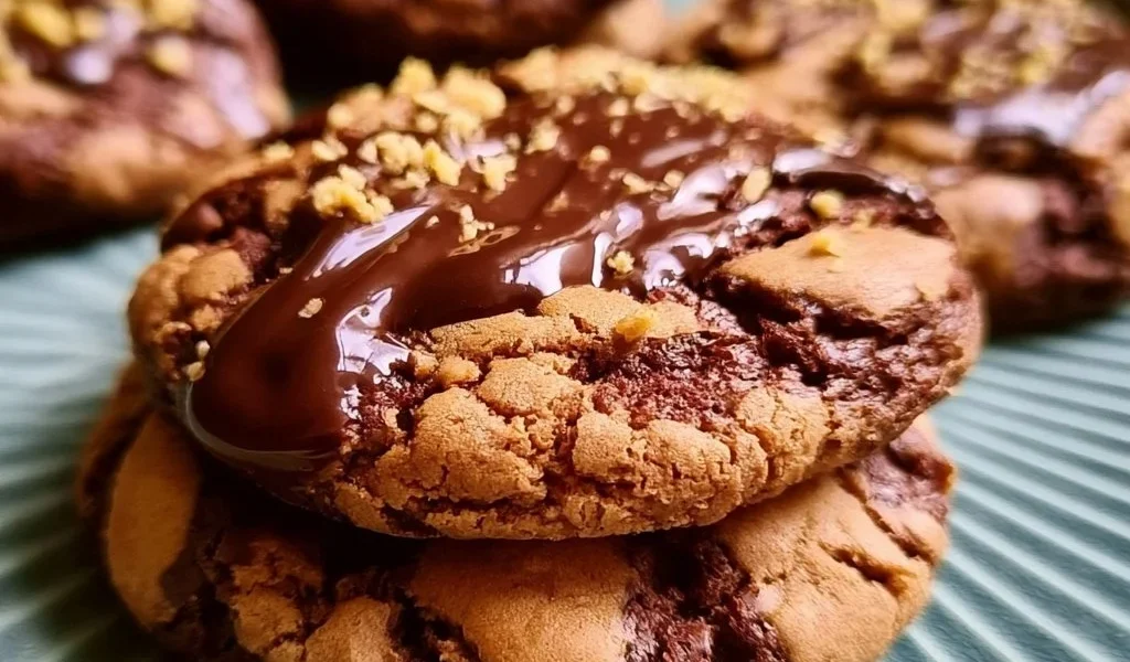 Deliziosi Brookie Cookies freschi e morbidi su un piatto