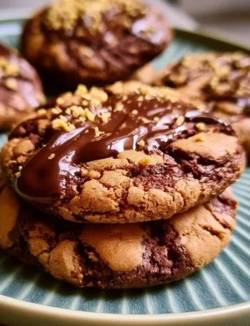 Deliziosi Brookie Cookies freschi e morbidi su un piatto