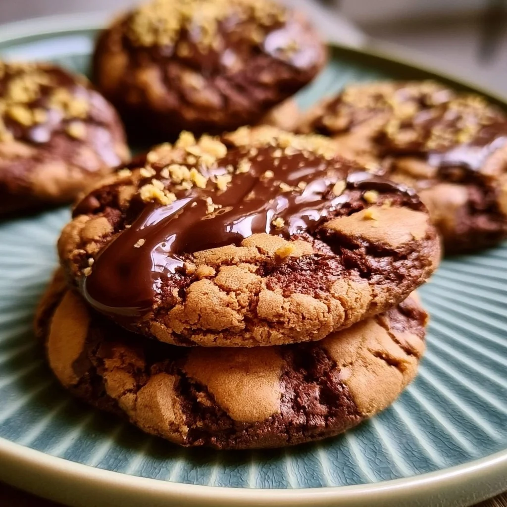 Deliziosi Brookie Cookies freschi e morbidi su un piatto
