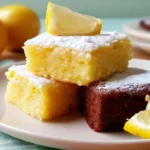 Deliziosi Brownies al Limone Fatti in Casa con cioccolato e limone fresco.