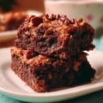 Brownies alle Noci Pecan con guarnizione di noci