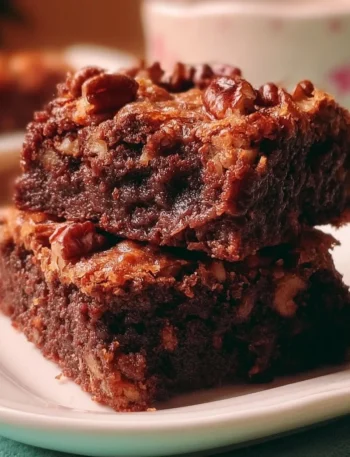 Brownies alle Noci Pecan con guarnizione di noci