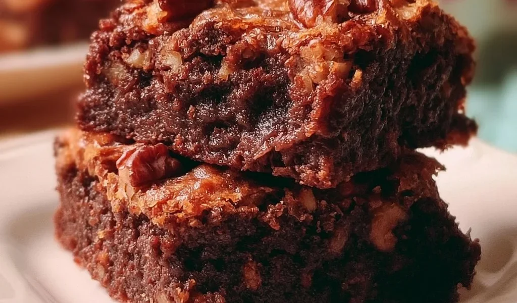 Brownies alle noci pecan con cioccolato ricco e goloso