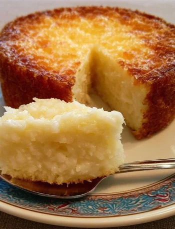 Torta di riso decorata con frutta fresca e crema dolce