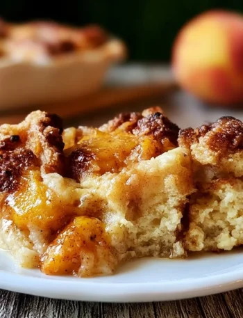 Budino di Pane alla Pesca alla Vecchia Moda, dolce tradizionale italiano