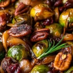 Cavoletti di Bruxelles glassati con mele, cipolle e noci pecan - ricetta gourmet