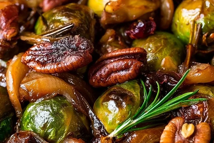 Cavoletti di Bruxelles glassati con mele, cipolle e noci pecan - ricetta gourmet