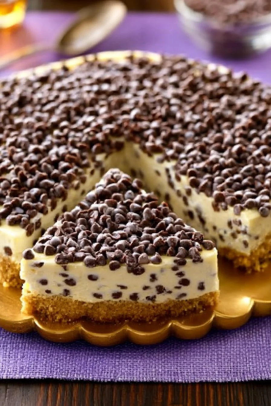 Cheesecake Stracciatella con Mascarpone e Gocce di Cioccolato