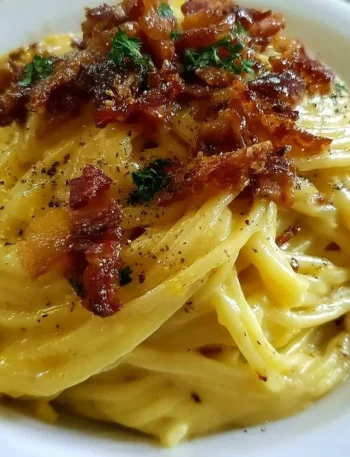 Piatto di Classica Carbonara con guanciale e pecorino