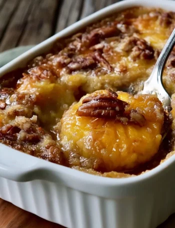 Cobbler di Ananas e Noci Pecan appena sfornato con frutta fresca e croccante