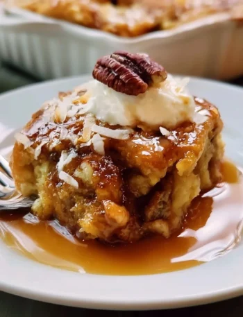 Cobbler di cocco e noci pecan con una crosta dorata e ingredienti freschi