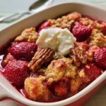 Cobbler di Pecan alle Fragole, un dessert gourmet con nocciole e frutta fresca