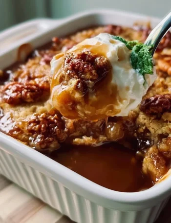Cobbler di Pecan con sciroppo d'acero, dessert delizioso e semplice da preparare