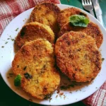 Cotolette di Melanzane dorate e croccanti pronte per essere servite