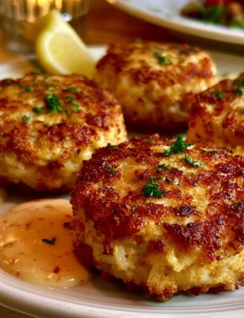 Crabcakes di Ruth's Chris serviti con salsa speciale