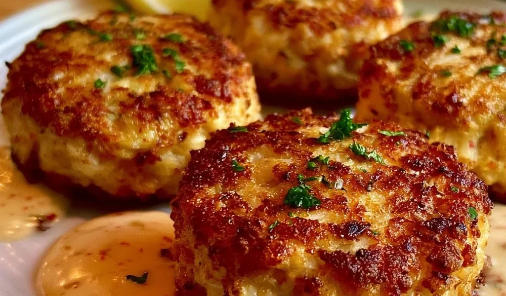 Crabcakes freschi e gustosi di Ruth's Chris serviti con salsa speciale