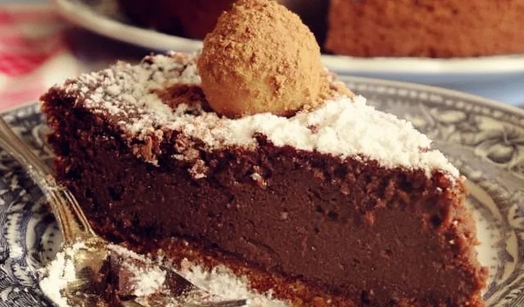 Fetta di Crescionda di Spoleto, torta tradizionale con cioccolato e ricotta