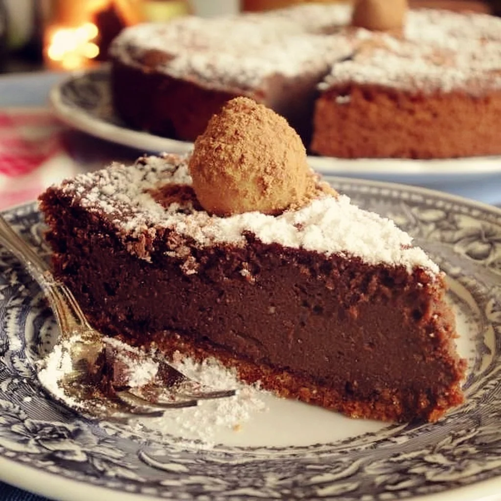 Fetta di Crescionda di Spoleto, torta tradizionale con cioccolato e ricotta
