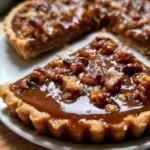 Deliziosa Crostata alle Noci e Caramello Salato con noci croccanti.