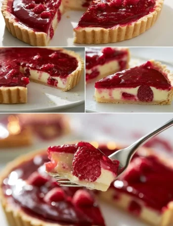 Crostata di Frutta di Lamponi fresca e colorata con frutti vari