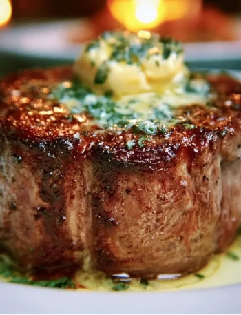 Filet Mignon Sfrigolante di Ruth’s Chris con Burro servito nel piatto