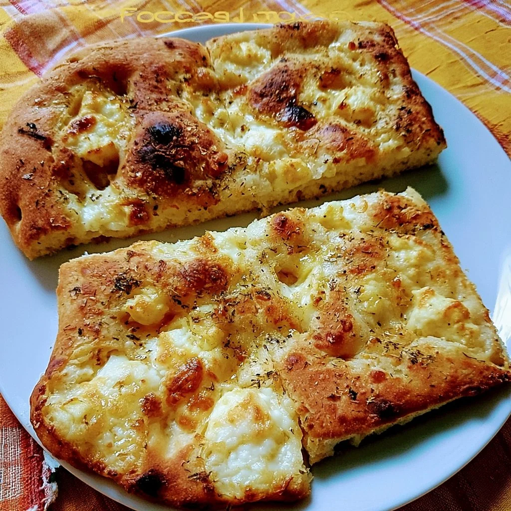Focaccia al formaggio, soffice e fragrante, perfetta per ogni occasione.