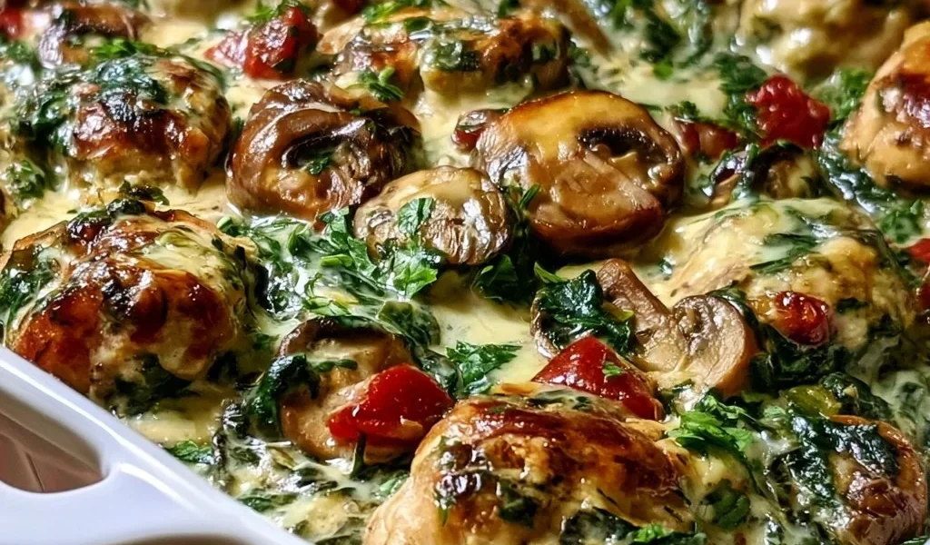 Focaccia di pollo cowboy con spinaci e funghi gourmet