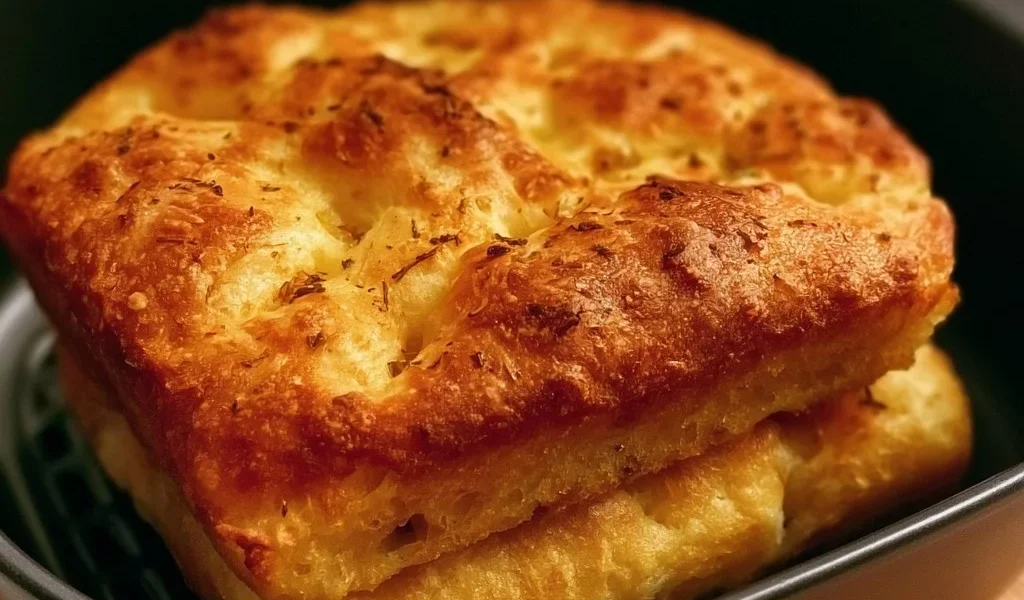 Focaccia croccante cucinata nella friggitrice ad aria