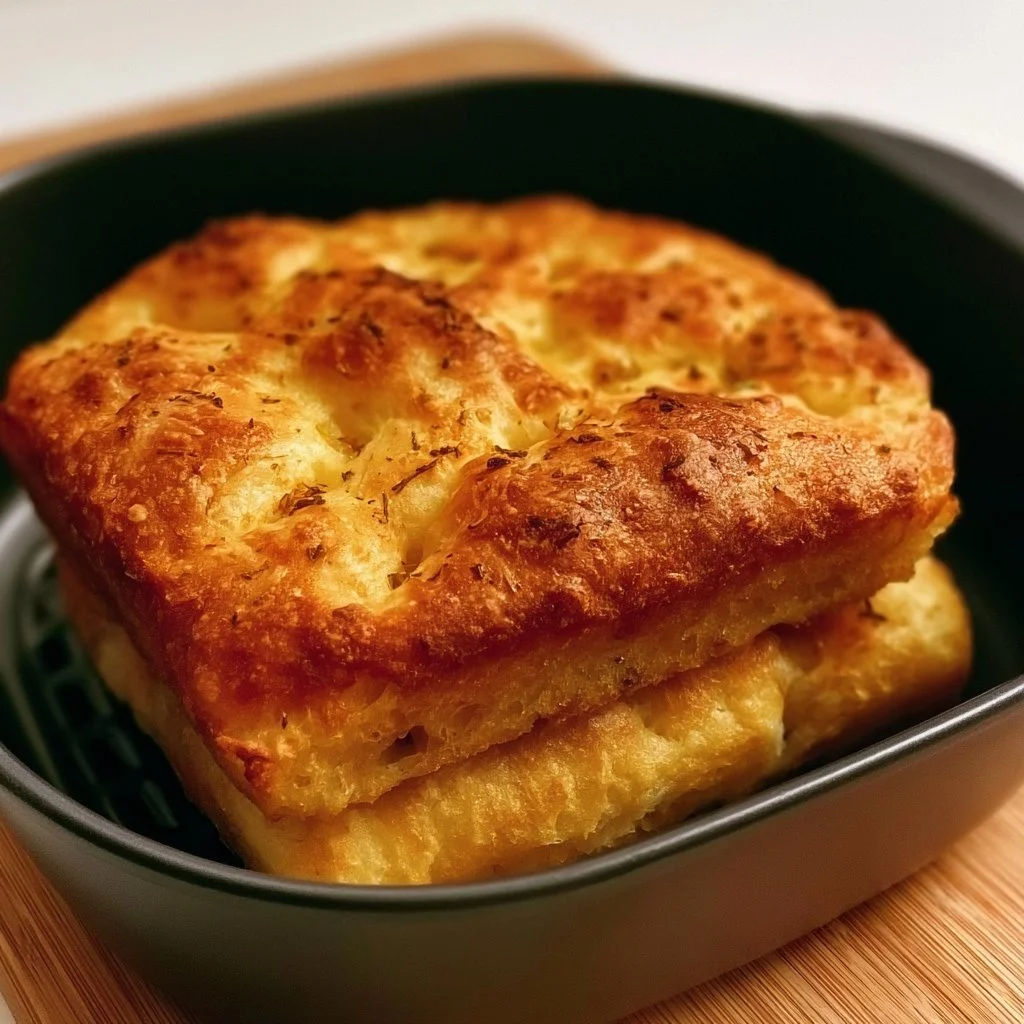 Focaccia croccante cucinata nella friggitrice ad aria