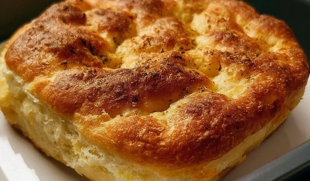 Focaccia Velocissima cotta in friggitrice ad aria croccante e dorata.