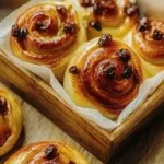 Girelle pasticcera all'uvetta e crema pasticcera pronte da gustare