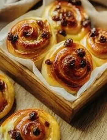 Girelle pasticcera all'uvetta e crema pasticcera pronte da gustare