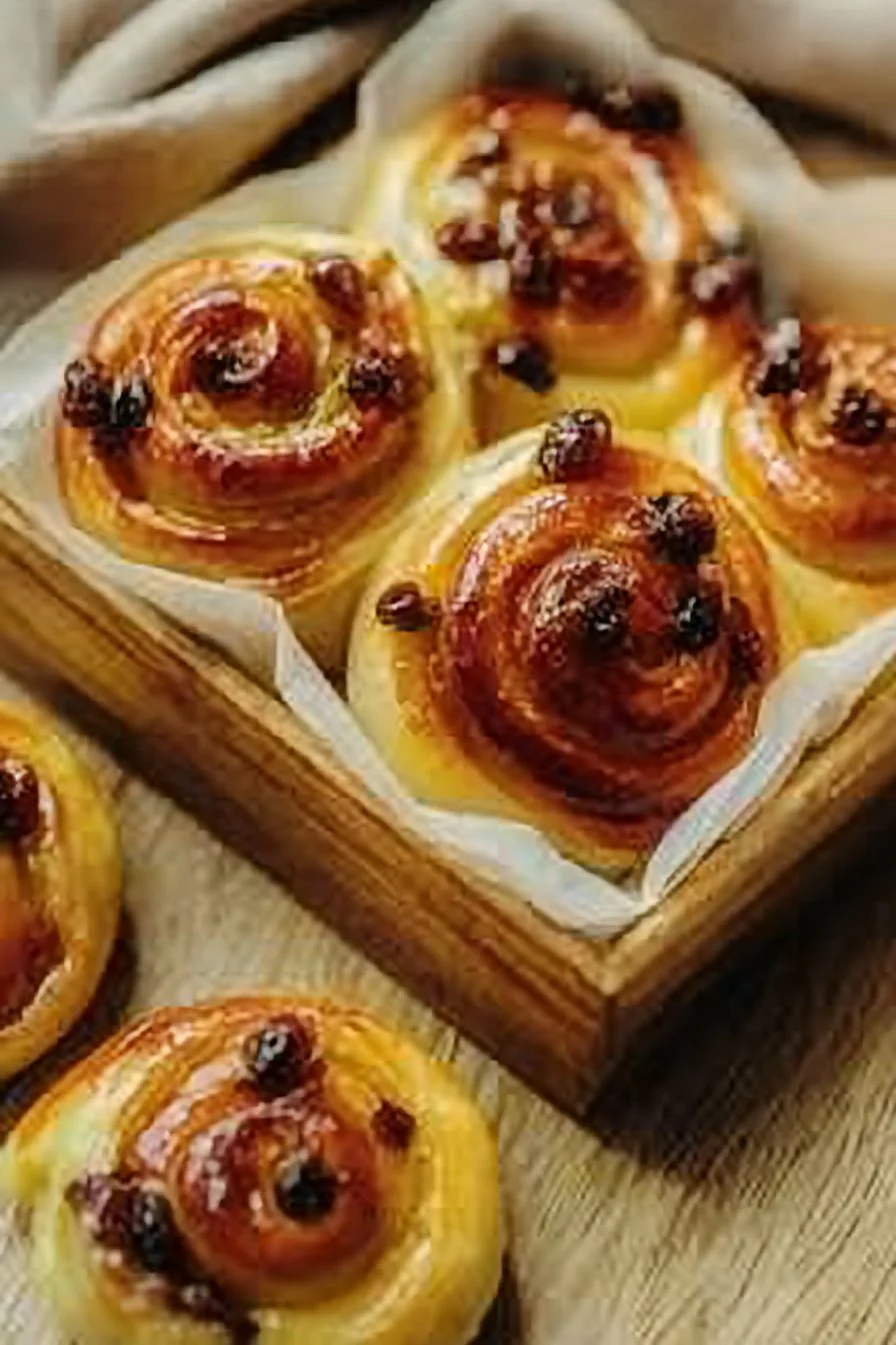 Girelle all'uvetta e crema pasticcera