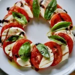Insalata Caprese con mozzarella, pomodori e basilico fresco