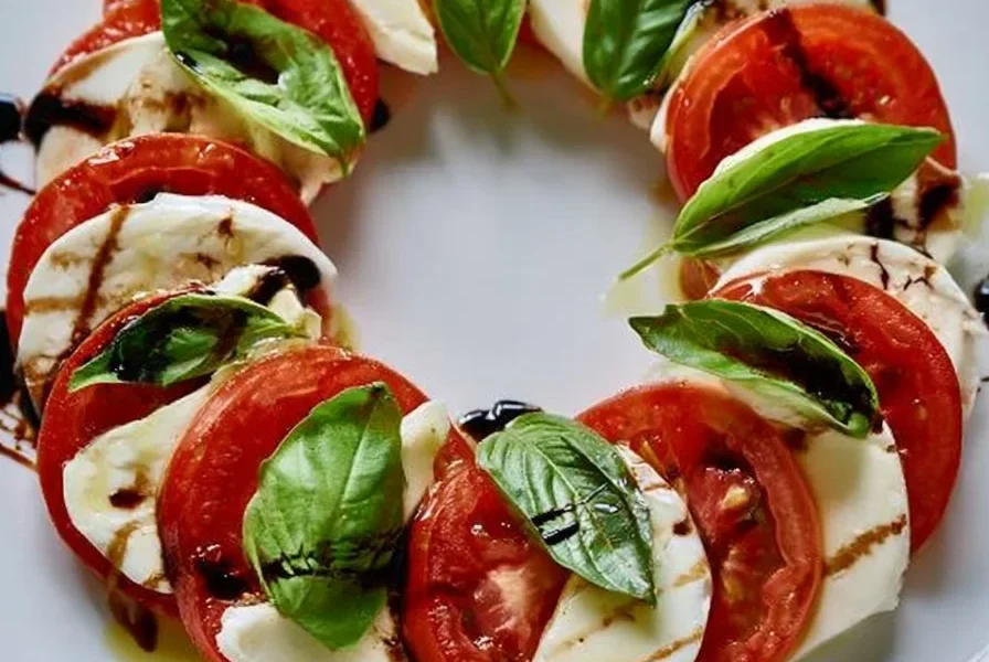 Insalata Caprese con mozzarella, pomodori e basilico fresco