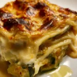 Lasagna di verdure fresca e colorata pronta da servire