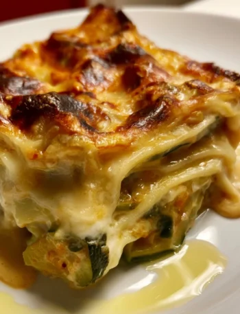 Lasagna di verdure fresca e colorata pronta da servire