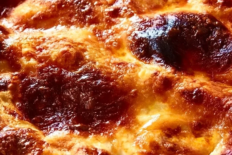 Melanzane alla Parmigiana servite in una teglia, accompagnate da basilico fresco.