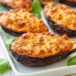 Melanzane Ripiene alla Parmigiana pronte da servire, piatto tradizionale italiano.