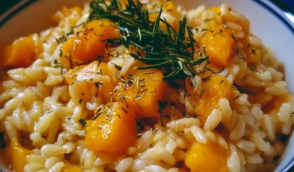 Ricetta orzotto di zucca e rosmarino con ingredienti freschi e cremosità.