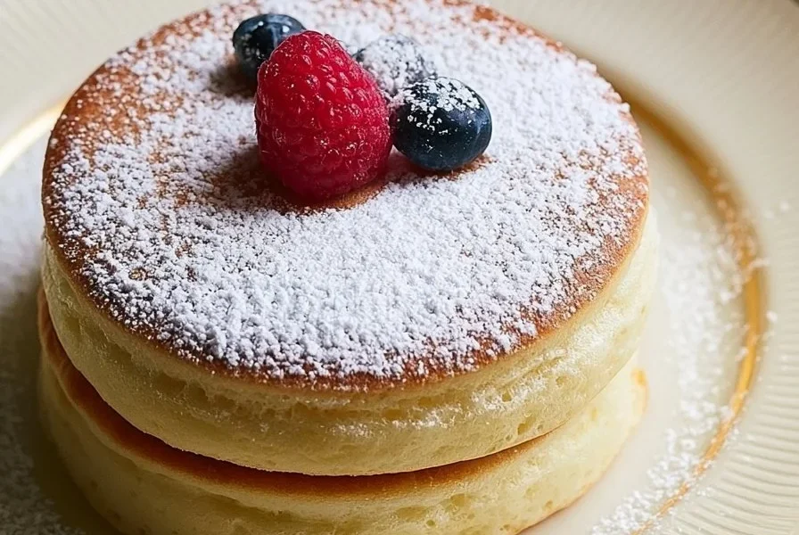 Pancake giapponesi soffici e leggeri serviti con frutta fresca